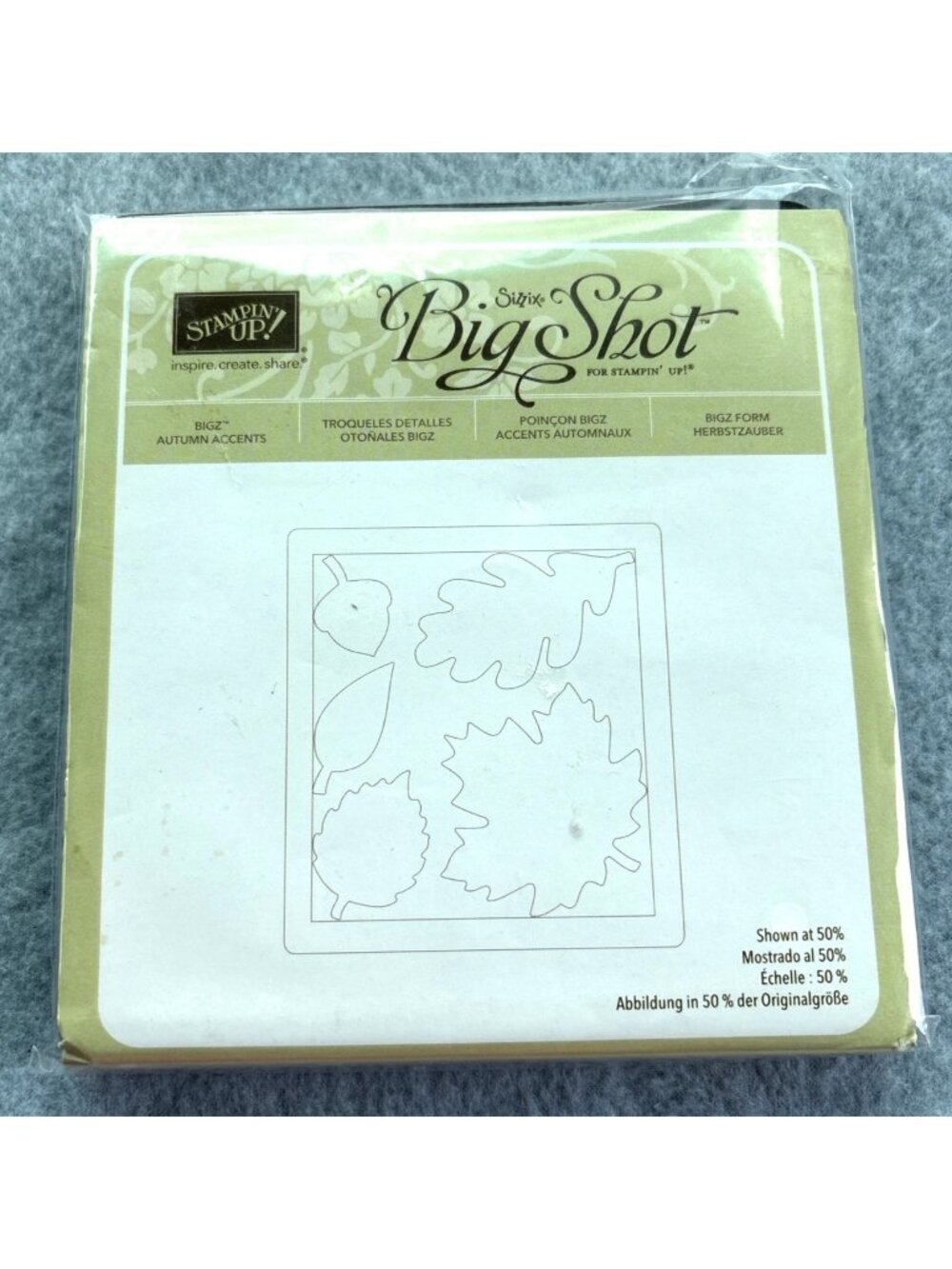 Stampin Up Bigz Autumn Accents Die Cut Leaf Pattern 5-1/2"x6" Craft Tool